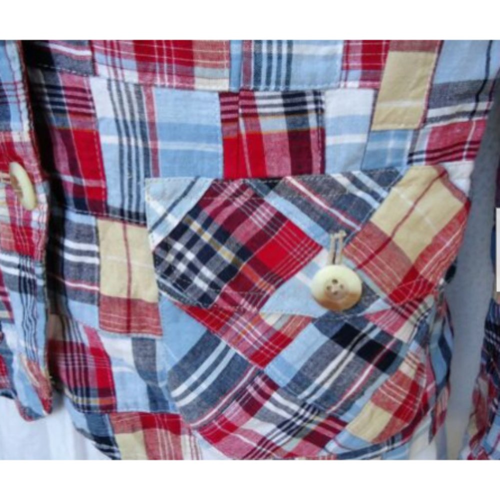 Pendleton Jacket Blazer Madras Plaid Lined Cotton - image 4